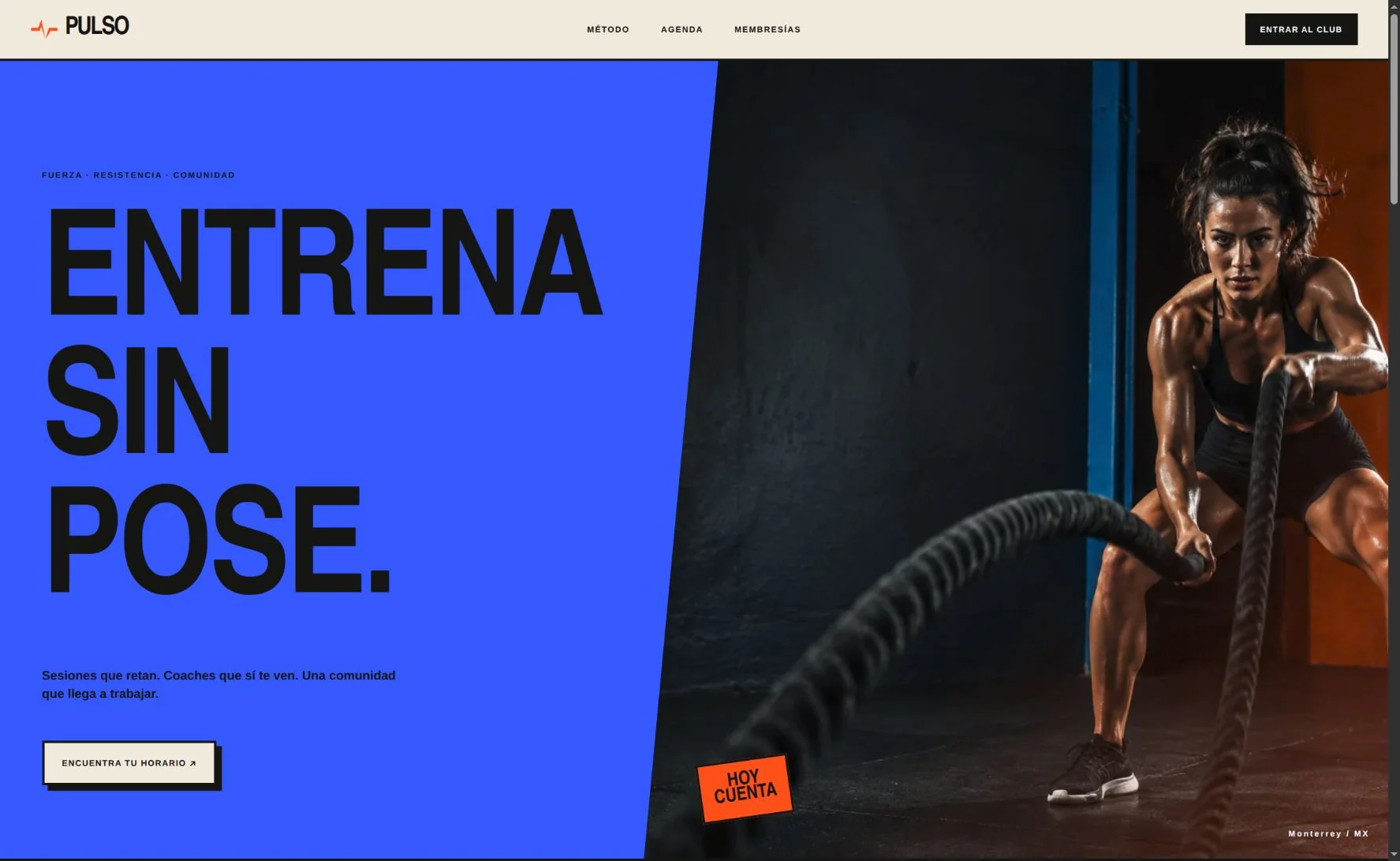 Diseño Bold: vista de escritorio de Pulso